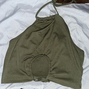 Army Green Halter Top